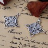 Picture of Zinc Based Alloy Pendants Rhombus Antique Silver Color Celtic Knot Carved 3.8cm(1 4/8") x 3.4cm(1 3/8"), 5 PCs