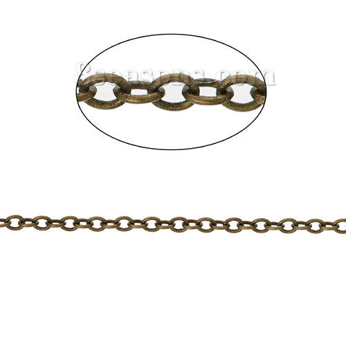 Picture of Brass Link Cable Chain Findings Antique Bronze 2x1.5mm, 5 M                                                                                                                                                                                                   
