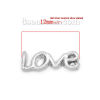 Image de Flottant Charme Médaillon Cabochon en Alliage de Zinc " Love " Argent Mat 12mm x 4mm, 5 Pcs
