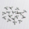 Picture of Zinc Based Alloy Sport Floating Charms For Glass Locket Athlete Silver Tone White & Blue Enamel 8mm( 3/8") x 8mm( 3/8"), 5 PCs