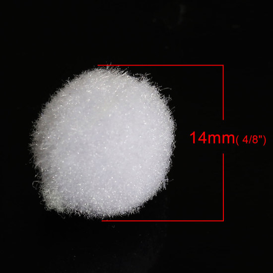 Picture of Polypropylene Fiber Oil Diffuser Ball Fit 14-20mm Mexican Angel Caller Bola Wish Box Round White 14mm( 4/8") Dia., 20 PCs