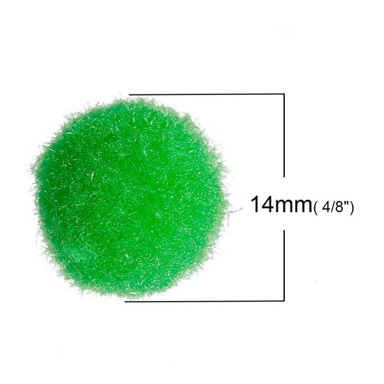 Picture of Polypropylene Fiber Oil Diffuser Ball Fit 14-20mm Mexican Angel Caller Bola Wish Box Round Green 14mm( 4/8") Dia., 20 PCs
