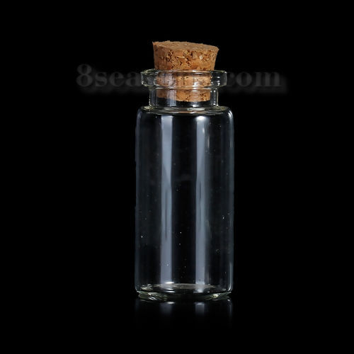Изображение Стеклянные Бутылка Цилиндр Прозрачный с пробкой （Eмкость: 11.6ml）49мм x 22мм 13мм x 11мм, 5 ШТ