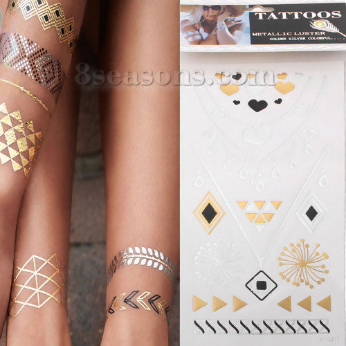 Wholesale Metallic Gold and Silver Temporary Tattoos | Gold Ink Tattoo