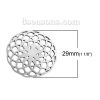Picture of Zinc Based Alloy Flower Of Life Embellishments Findings Round Antique Silver Color Carved Hollow 29mm(1 1/8") x 29mm(1 1/8"), 10 PCs