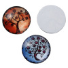 Picture of Glass Dome Seals Cabochon Round Flatback At Random Mixed Tree of Life Pattern Transparent 25mm(1") Dia, 10 PCs