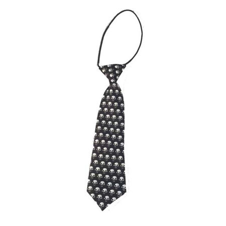 1 Piece Polyester Children Kids Necktie Tie Halloween Skeleton Skull Black & White