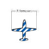 Picture of Acrylic Pin Brooches Airplane White & Blue 71mm(2 6/8") x 66mm(2 5/8"), 1 Piece