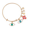 Picture of Stainless Steel Expandable Bangles Bracelets Double Bar Gold Plated Multicolor Enamel Evil Eye Cross Pentagram Star 21cm(8 2/8") long, 1 Piece