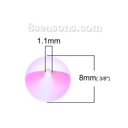 ガラス 模造ポラリスビーズ 円形 ピンク つや消し仕様 約 8mm直径、 穴：約 1.1mm 10 個 の画像