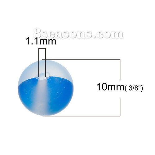 Изображение Стеклянные Имитация Блеск Поларис шариков, Круглые, Разноцветный Матовый 10мм диаметр, 1.1мм, 10 ШТ