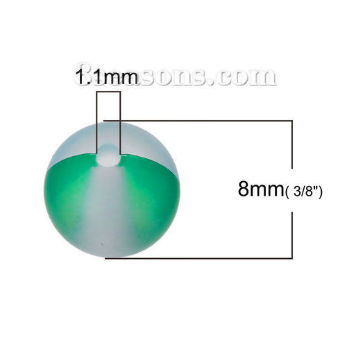 ガラス 模造ポラリスビーズ 円形 多色 つや消し仕様 約 8mm直径、 穴：約 1.1mm 10 個 の画像