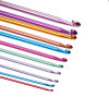 Picture of 2mm-8mm Aluminum Crochet Hooks At Random Color Mixed 27cm(10 5/8") long, 1 Set (11 PCs)
