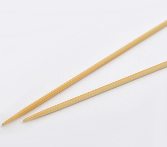 Picture of (US1 2.25mm) Bamboo Single Pointed Knitting Needles Natural 34cm(13 3/8") long, 1 Set ( 2 PCs/Set)