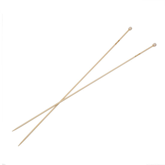 Picture of (US2 2.75mm) Bamboo Single Pointed Knitting Needles Natural 34cm(13 3/8") long, 1 Set ( 2 PCs/Set)