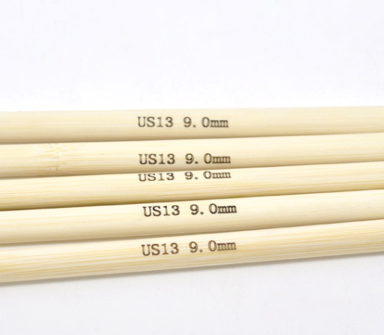 Picture of (US13 9.0mm) Bamboo Double Pointed Knitting Needles Natural 20cm(7 7/8") long, 1 Set ( 5 PCs/Set)