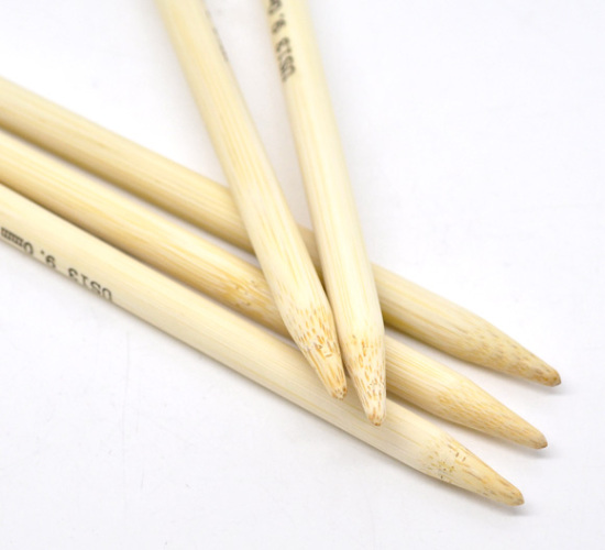 Picture of (US13 9.0mm) Bamboo Double Pointed Knitting Needles Natural 20cm(7 7/8") long, 1 Set ( 5 PCs/Set)