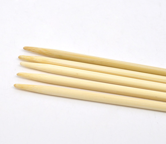 Picture of (US7 4.5mm) Bamboo Double Pointed Knitting Needles Natural 20cm(7 7/8") long, 1 Set ( 5 PCs/Set)