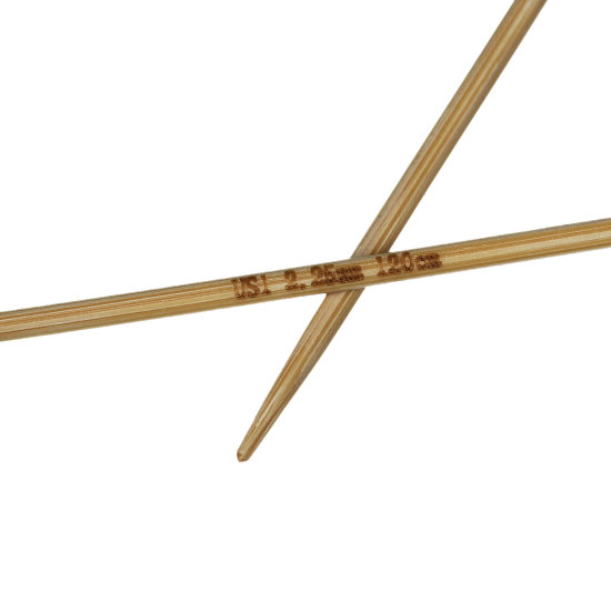 (US1 2.25mm) 竹 輪 編み針 ナチュラル 120cm 長さ、 1 対 の画像