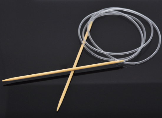 Immagine di (US3 3.25mm) Bambù Circolare Ferri da Maglia Naturale 120cm Lunghezza, 1 Paio