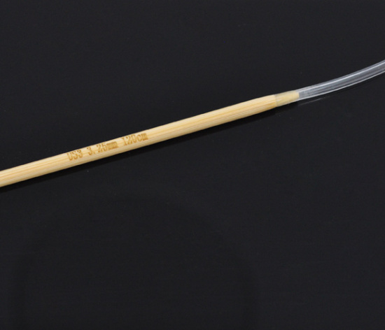 Immagine di (US3 3.25mm) Bambù Circolare Ferri da Maglia Naturale 120cm Lunghezza, 1 Paio