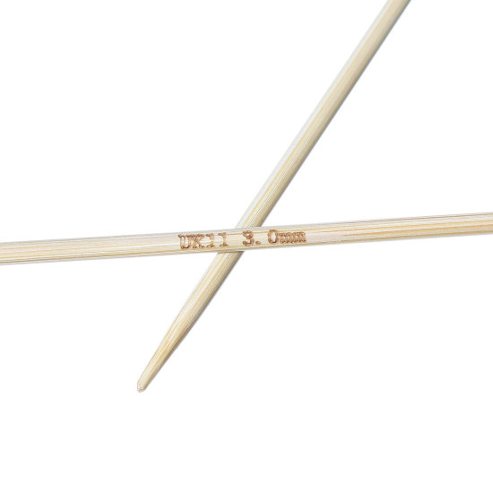 Picture of (UK11 3.0mm) Bamboo Single Pointed Knitting Needles Natural 34cm(13 3/8") long, 1 Set ( 2 PCs/Set)