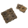 Picture of Magnetic Hematite Magnetic Snap Clasps For Purse Handbag Flower Antique Bronze 15mm x 15mm, 10 PCs