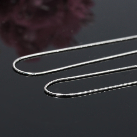 304 Stainless Steel Snake Chain Jewelry Necklace Silver Tone 50cm(19 5/8") long, Chain Size: 1mm, 1 Piece