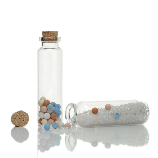 Изображение Бутылка Цилиндр Ювелирные Изделия бутылка Со Пробкой Прозрачный （Eмкость: 19.2ml）7.9см x 2.2cm, 5 ШТ