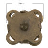 Imagen de Corchetes Magnéticos Flor de Tono Bronce 11mm x 11mm, 100 Unidades