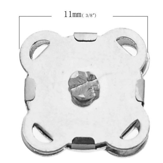 Image de Fermoirs Aimants en Aimant Fleur Argent Mat 11mm x 11mm, 100 Pcs