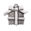 Immagine di Lega di Zinco Charm Ciondoli Contenitore di Regalo di Natale Argento Antico 15mm x 16mm , 30 Pz