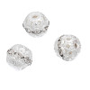 Picture of Beads Ball Silver Plated Clear Rhinestone About 10mm x 9mm, Hole: Approx 1.5mm, 20 PCs