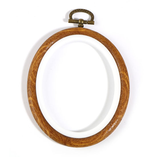 Picture of Plastic Embroidery Hoop Brown Oval 10cm x 8cm, 1 Piece