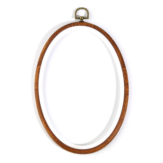 Picture of Plastic Embroidery Hoop Brown Oval 25cm x 18cm, 1 Piece