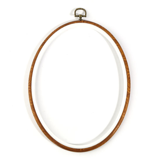Picture of Plastic Embroidery Hoop Brown Oval 29cm x 22cm, 1 Piece