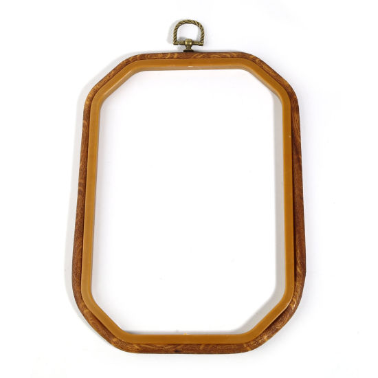 Picture of Plastic Embroidery Hoop Brown Rectangle 26cm x 18cm, 1 Piece