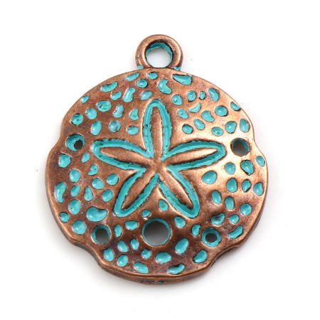 Picture of Zinc Based Alloy Ocean Jewelry Charms Antique Copper Patina 10 PCs