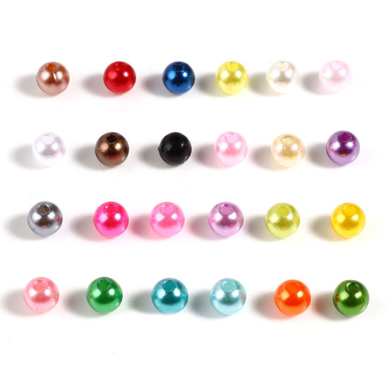 Bild von Acryl Perlen Rund Mix Farben Transparent ca. 6mm D., Loch:ca. 1.9mm, 1 Box (1600 Stück/Box)