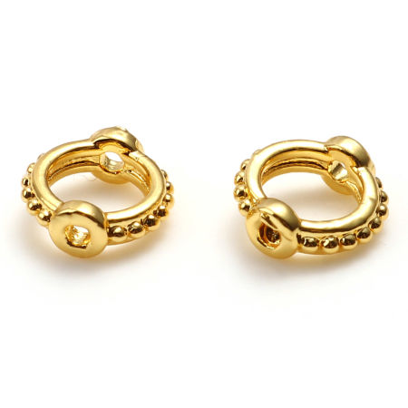 Picture of Brass Beads Frames Circle Ring 18K Gold Plated (Fit 4mm Bead) 7mm x 6mm, 2 PCs