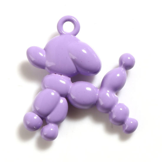 Immagine di Lega di Zinco Charms Cane Colore Viola 23mm x 21mm , 5 Pz
