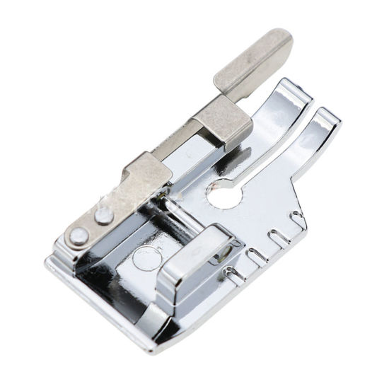 Picture of Iron Based Alloy Sewing Tools Hemming Foot Rectangle Silver Tone 3.7cm x 1.8cm, 1 Piece