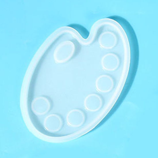 Picture of Silicone Resin Mold For Jewelry Making Palette White 12.5cm x 8.5cm, 1 Piece