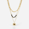 Picture of Eco-friendly Stylish Galaxy 14K Gold Plated Black 304 Stainless Steel Link Cable Chain Sun Multilayer Layered Necklace For Women Party 47cm(18 4/8") long, 1 Piece