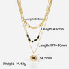 Picture of Eco-friendly Stylish Galaxy 14K Gold Plated Black 304 Stainless Steel Link Cable Chain Sun Multilayer Layered Necklace For Women Party 47cm(18 4/8") long, 1 Piece