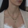 Picture of Eco-friendly Stylish Galaxy 14K Gold Plated Black 304 Stainless Steel Link Cable Chain Sun Multilayer Layered Necklace For Women Party 47cm(18 4/8") long, 1 Piece