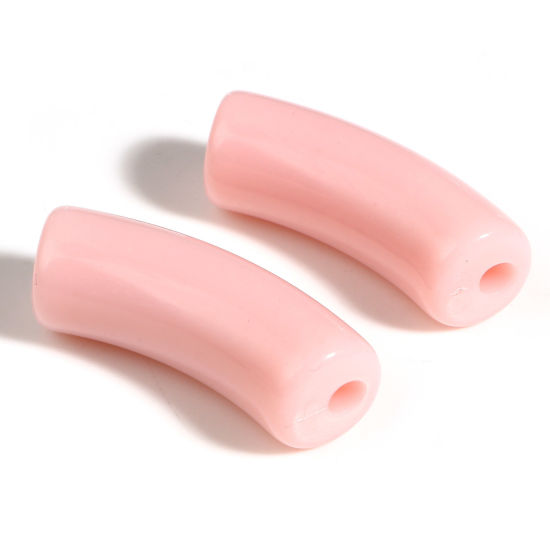 Immagine di Acrilato Perline Rosa Chiaro Circa 3.4cm x 1.3cm, Foro: Circa 1.1mm, 20 Pz