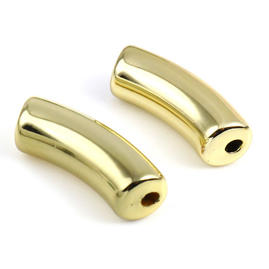 Immagine di Acrilato Perline Oro Circa 3.4cm x 1.3cm, Foro: Circa 1.1mm, 20 Pz