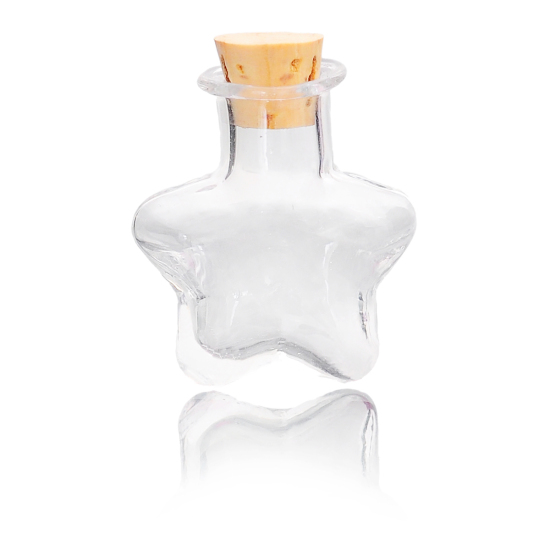 Изображение Стеклянные Бутылка Звезда Прозрачный （Eмкость: 1.5ml）27мм x 20мм, 5 ШТ