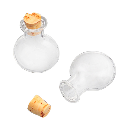 Изображение Стеклянные Бутылка Плоские Круглые Прозрачный （Eмкость: 2ml）29мм x 19мм, 5 ШТ